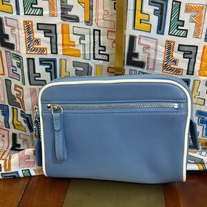 Coach Blue and White Wristlet